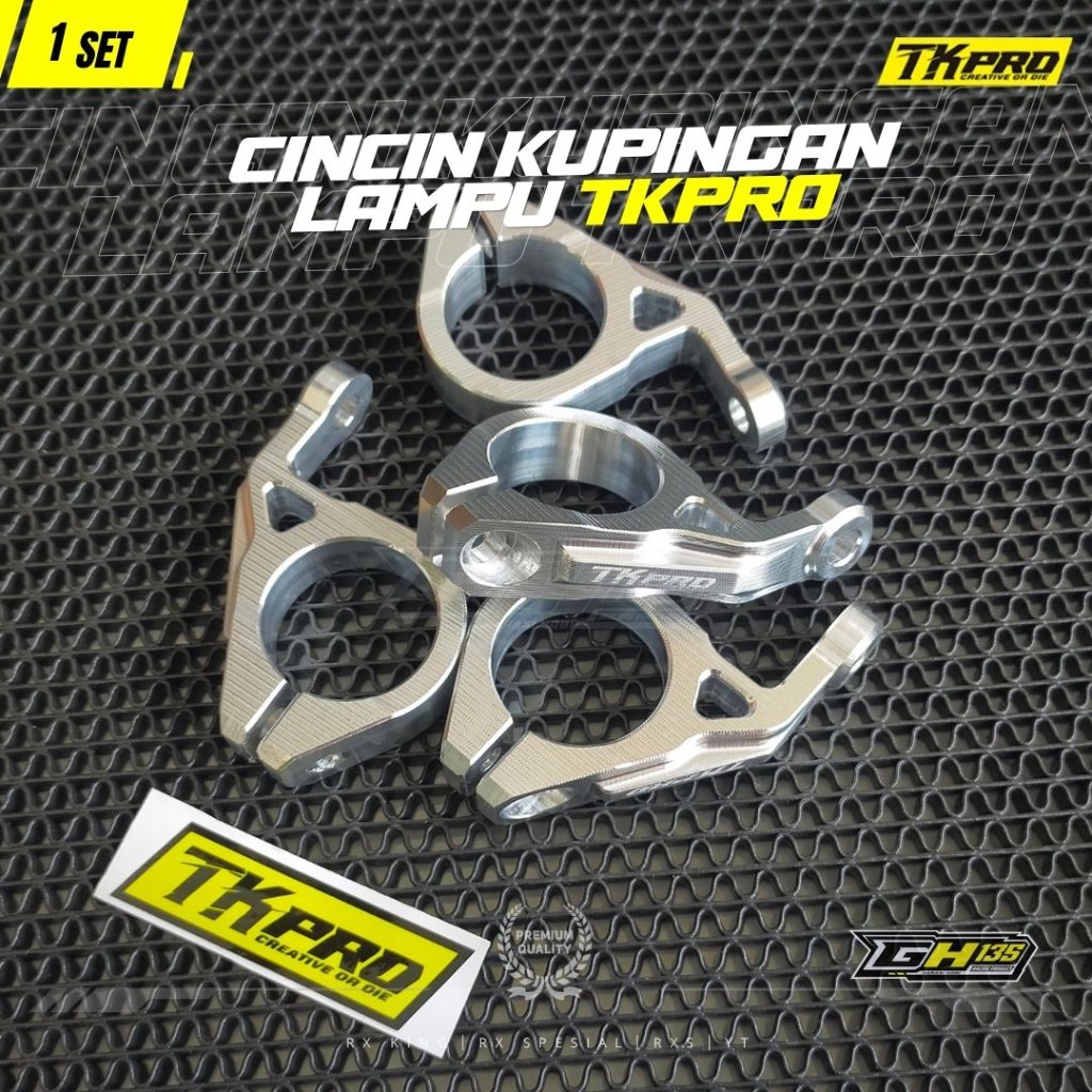 Cincin Kupingan Lampu Cnc Tkpro Original Anodize Silver