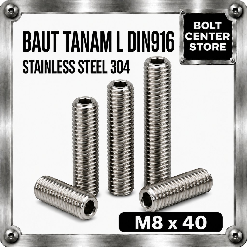 Baut Tanam L M8 x 40 / L-Set Socket M8x40 Stainless SS304