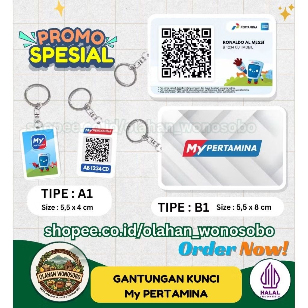 Gantungan Kunci Akrilik My Pertamina QR code | mobil