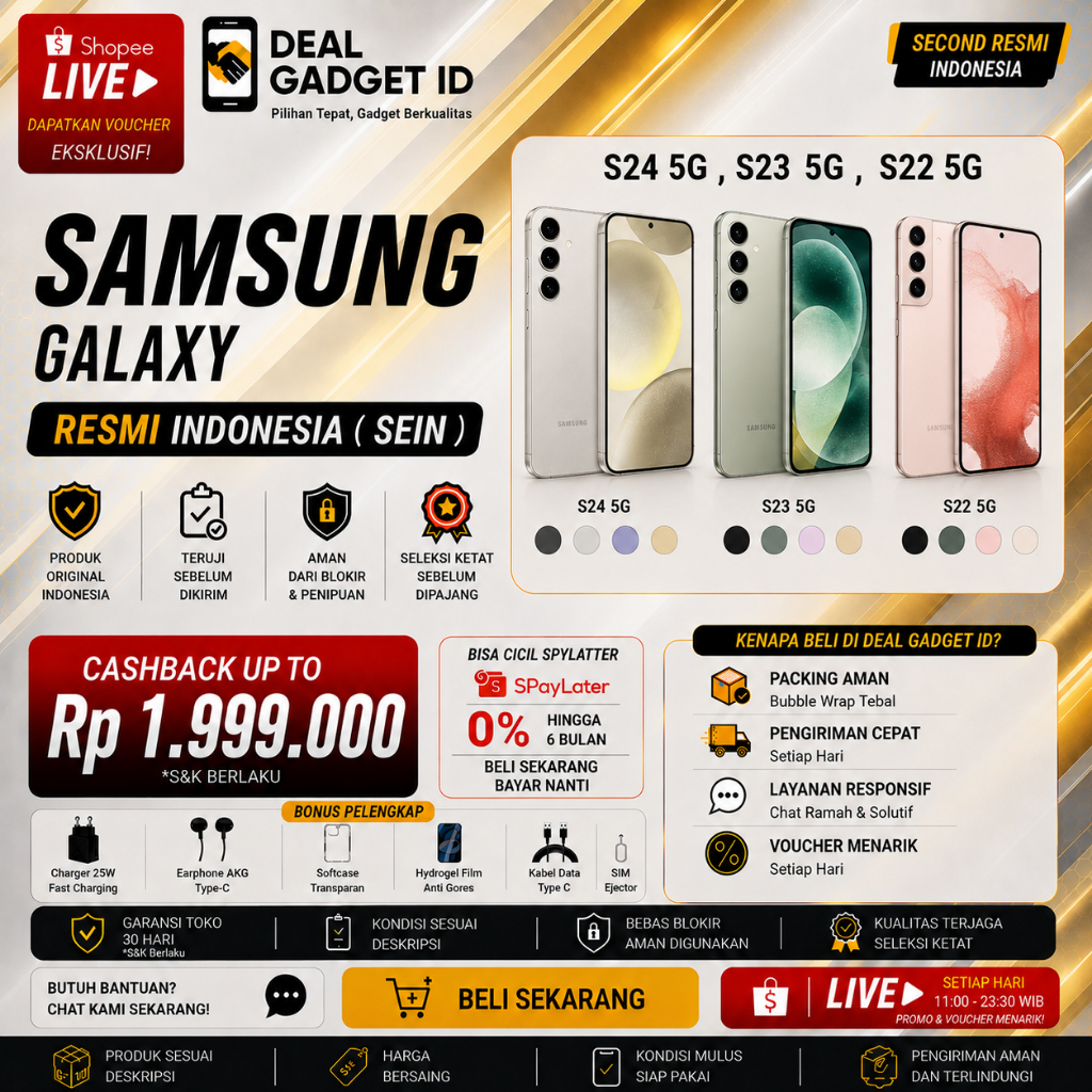 SAMSUNG GALAXY S24 5G | S23 5G | S22 5G 512GB 256GB 128GB SECOND RESMI INDONESIA