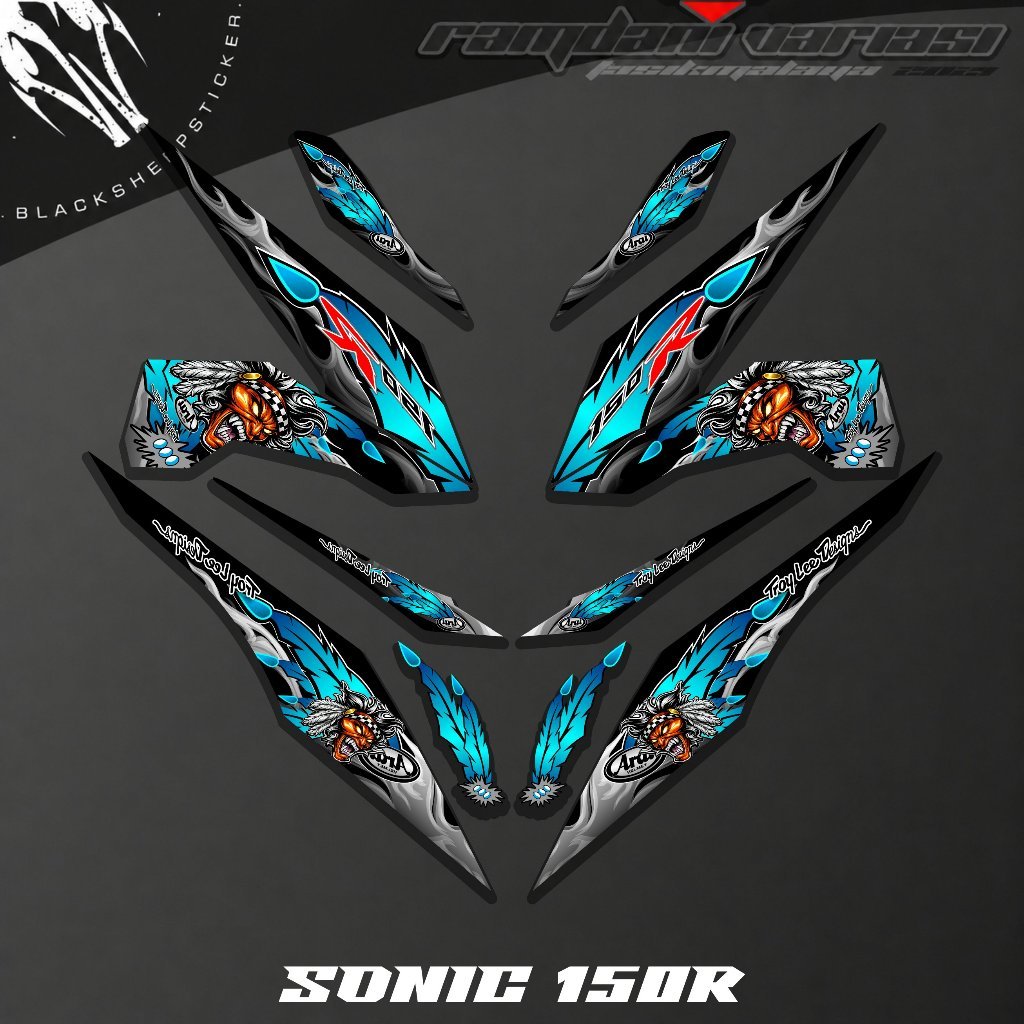 STRIPING HONDA SONIC 150R/VARIASI STIKER SONIC 150R MTF ARAI MASK KEREN