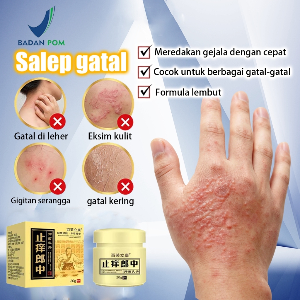 Salep gatal Badan POM 20g untuk gatal leher eksim kulit gigitan serangga gatal kering