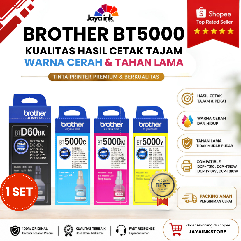 Tinta Refil Brother BT5000 For printer Tipe : DCP - T310 , DCP -T510W , DCP-T710W , DCP-T810W