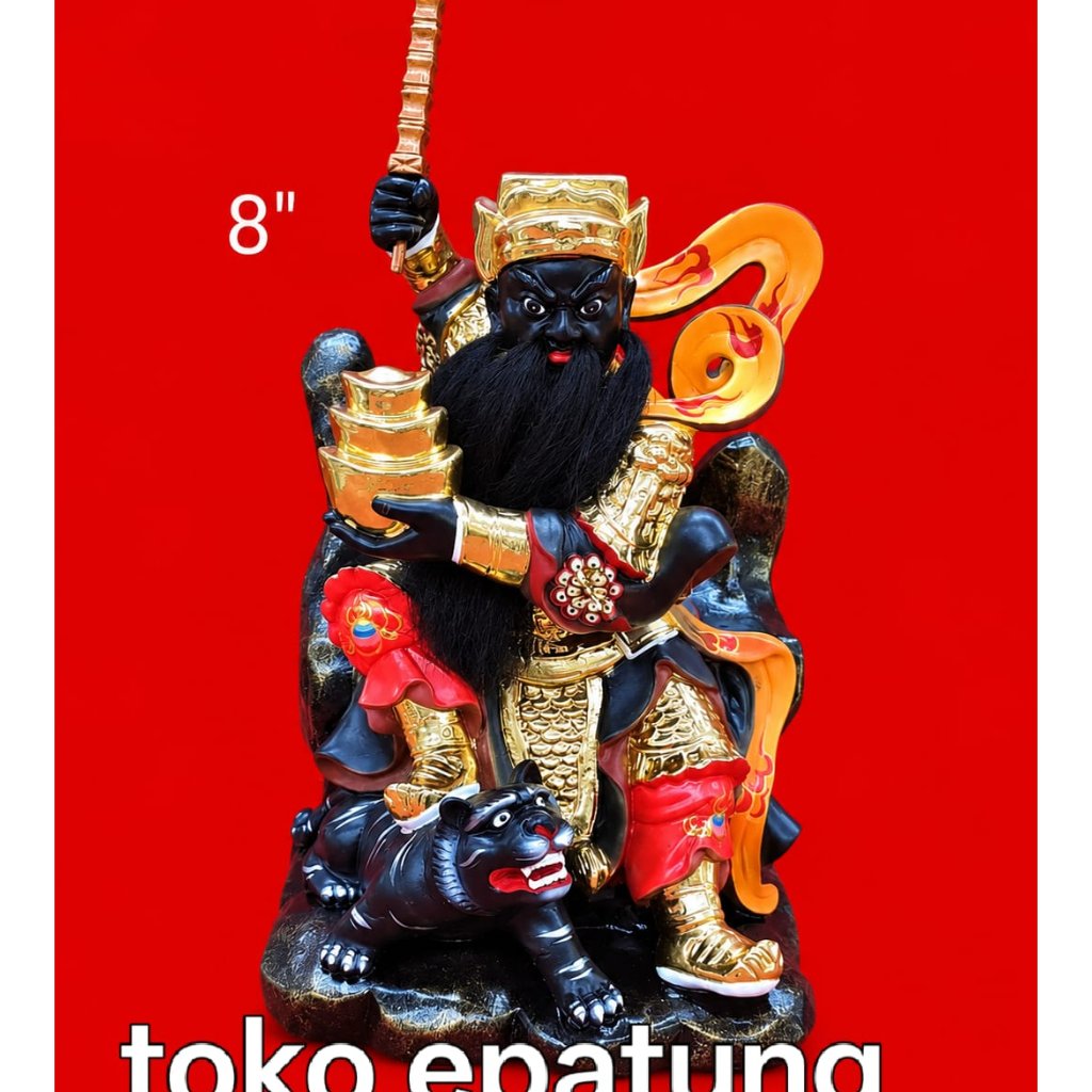patung dewa rupang dewa han tan kong / tio guan suei / ulu cai sen - fiber - 8 inch - l