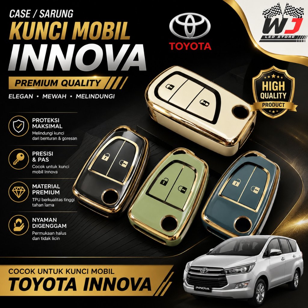 Cover Casing Sarung Pelindung Kunci Mobil Toyota Innova Keyless
