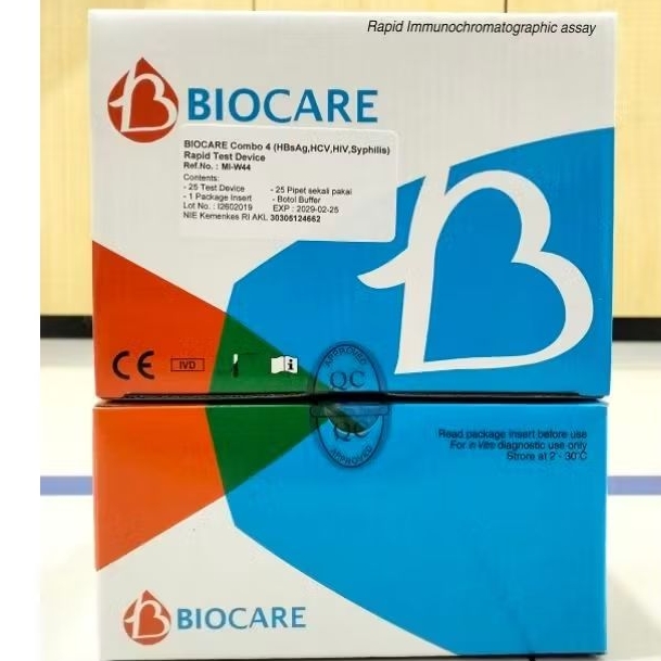 Rapit test Biocare Combo 4 Hbsag HCV HIV Syphilis Rapit Tes Device