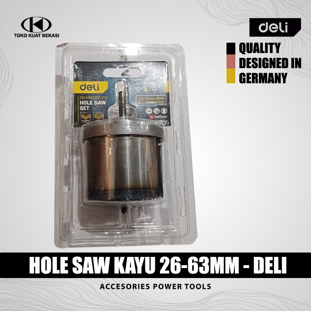 Hole saw kayu set 26-63mm / Mata bor lubang kayu DELI EDH-MKK007-ED2