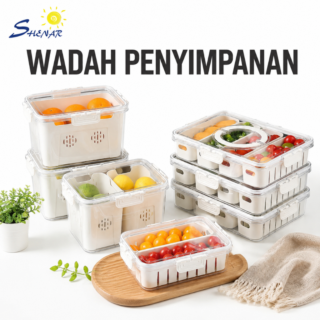 Wadah Makanan Kulkas Food Container Sekat Transparan Serbaguna