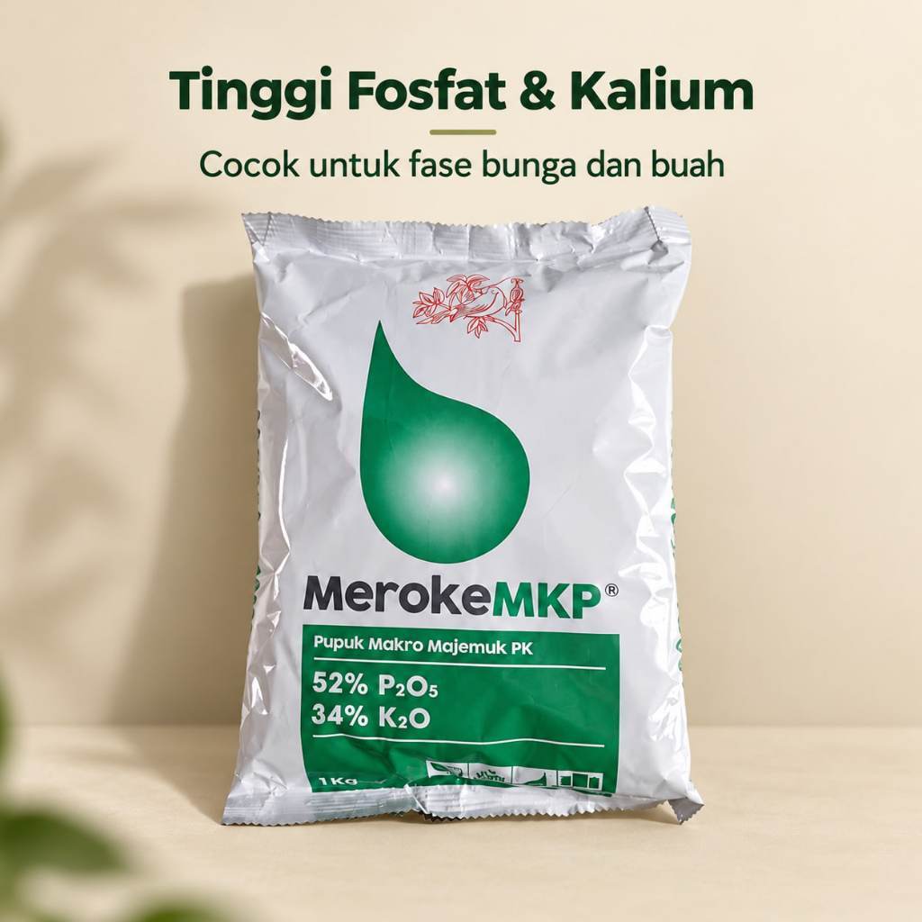 MerokeMKP 1Kg Pupuk MKP 52% P2O5 34% K2O untuk Bunga Buah dan Tanaman