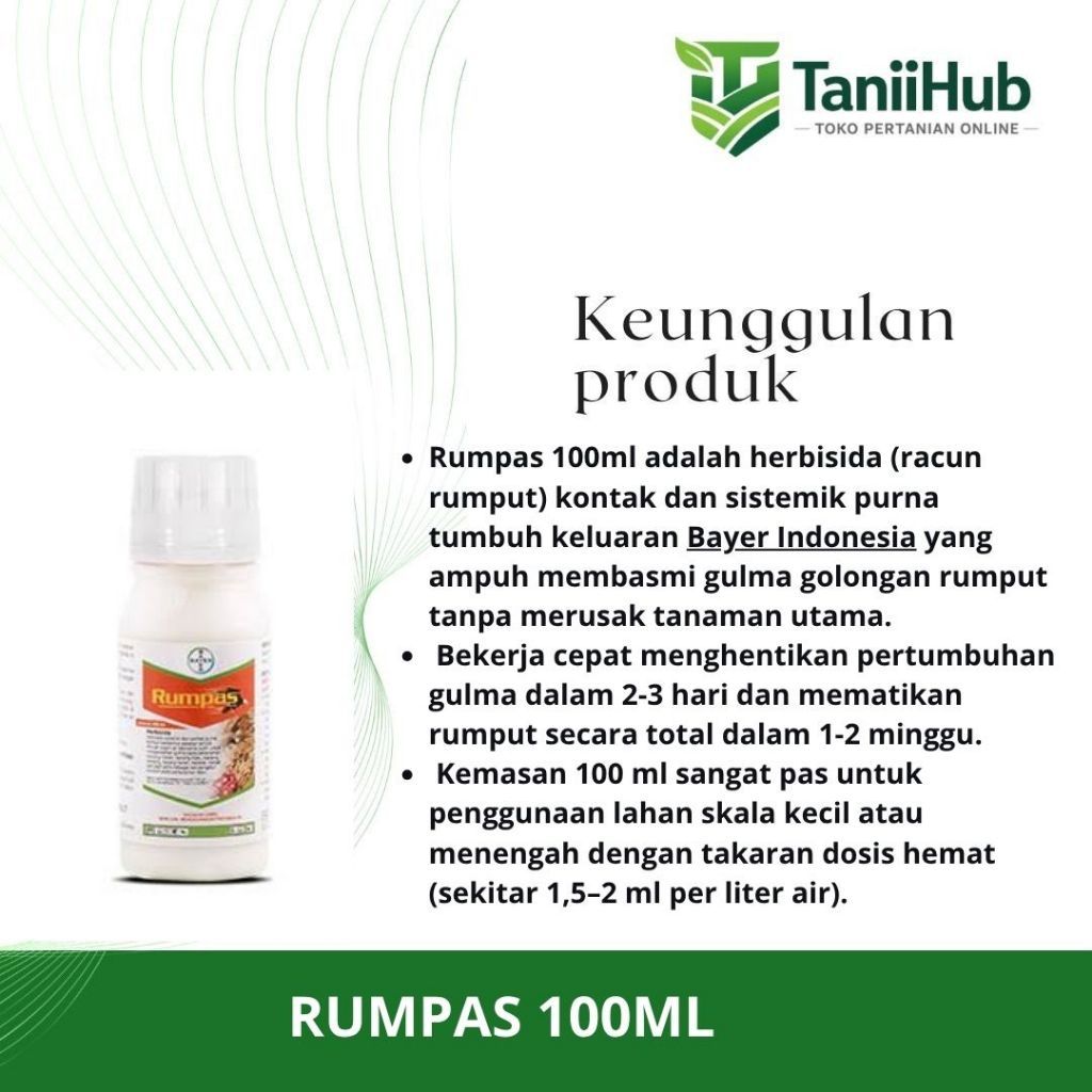 Rumpas 120EW 100ml Herbisida Selektif Sayuran Obat Pembasmi Rumput Liar