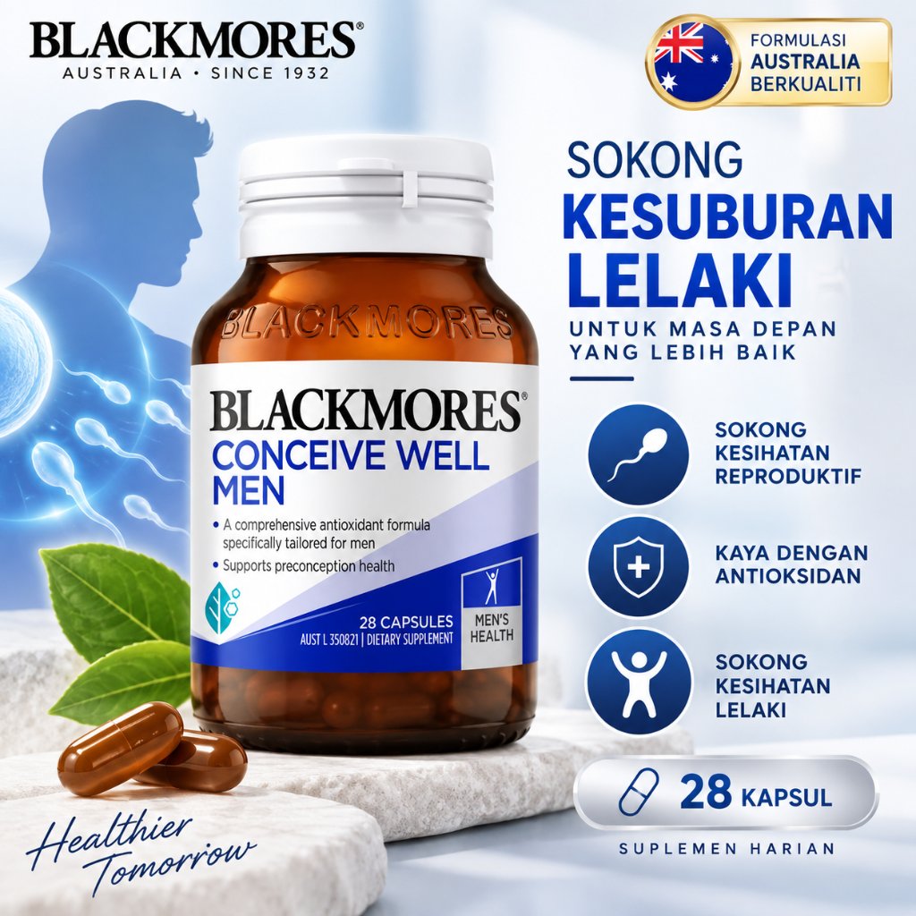 Blackmores Conceive Well Men 28 Kapsul Suplemen Nutrisi Pria Antioksidan Vitamin Mineral Harian