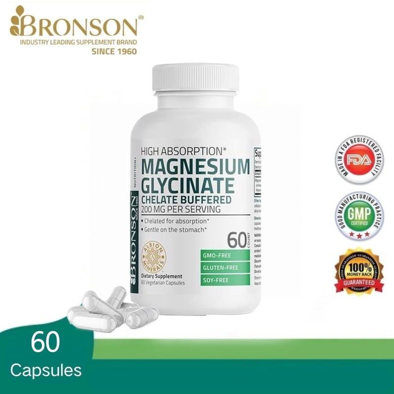 Bronson Magnesium Glycinate  60 Kapsul
