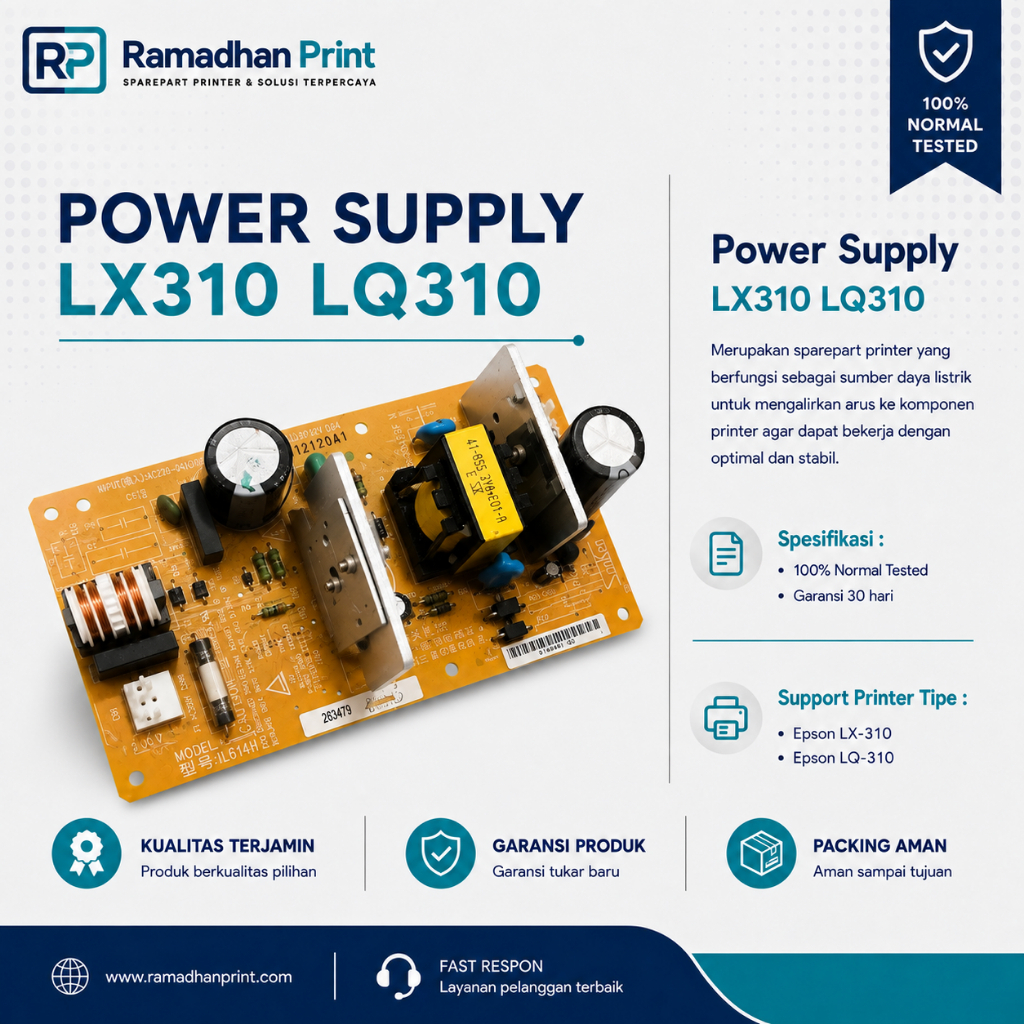 Power Supply Adaptor Printer LX-310 LQ-310 LX310 LQ310 Bekas Bergaransi