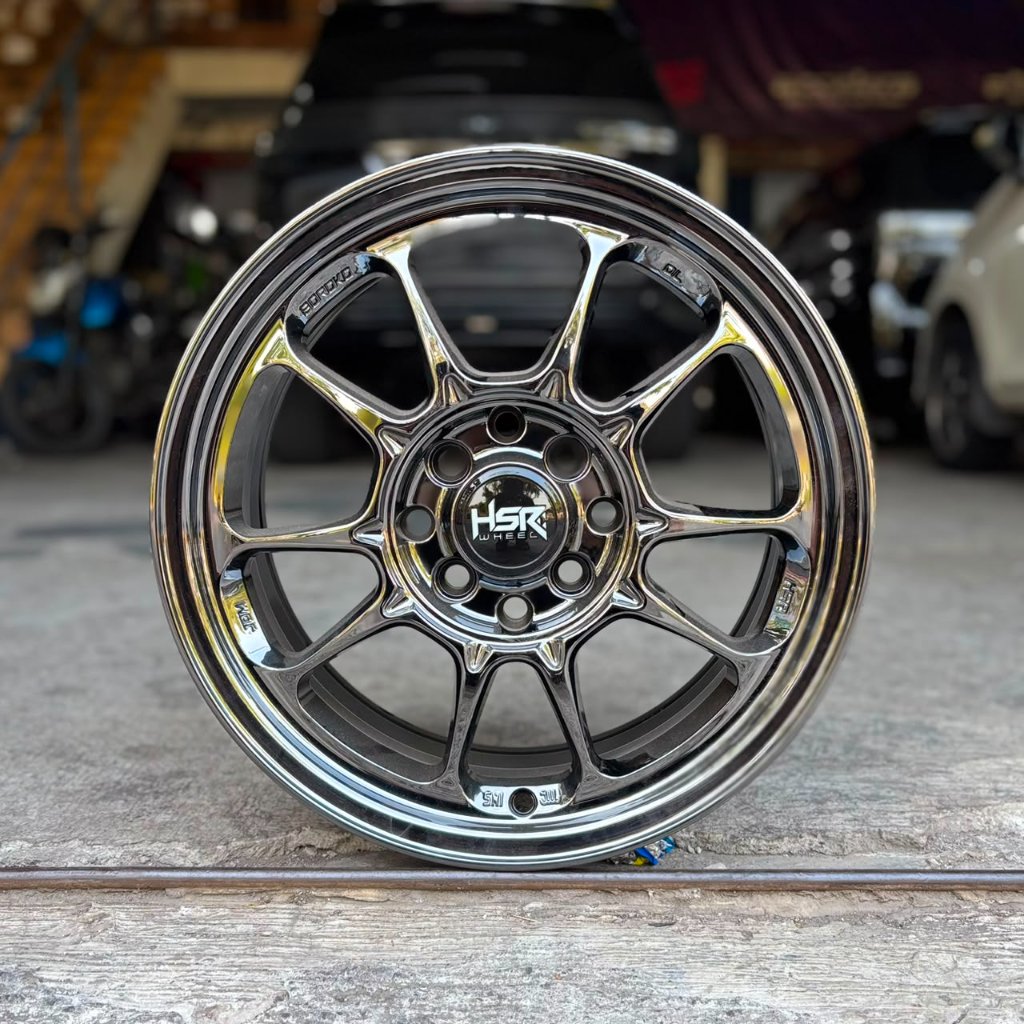 VELG HSR BLACK CHROME R16 LUBANG 4 TAMPILAN CAKEP RACING