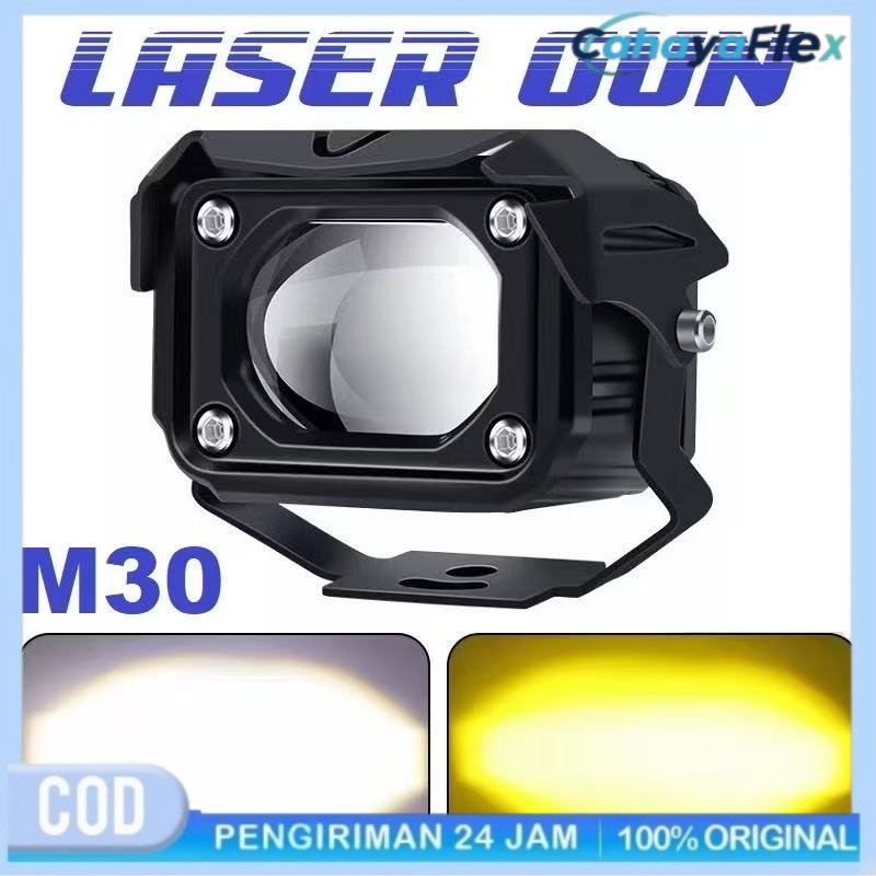 Lampu Tembak Sorot LED Laser Gun M30 Lasergun Mobil Motor Dual CSP Warna Putih Kuning 30 Watt 30W