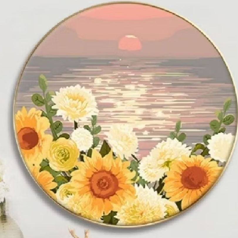 Paker kristik bunga matahari daisy sunflower pola kain 11ct cross stitch