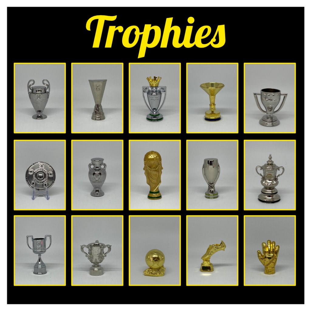 SoccerWe Trophy EPL UCL Bundesliga FA Serie A La Liga Super Coppa Mini Figure 6,5cm Original