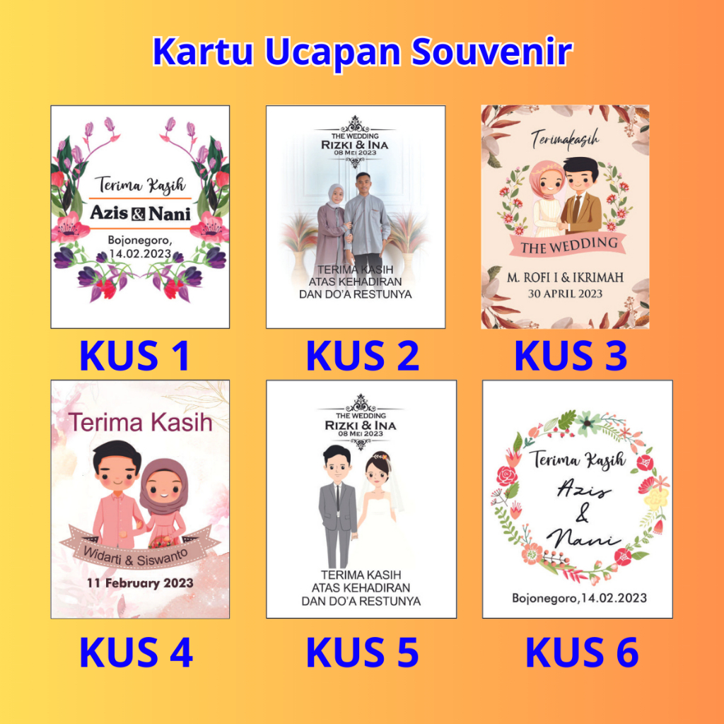 KARTU UCAPAN SOUVENIR/KARTU UCAPAN SOUVENIR CUSTOM