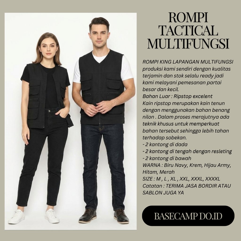 Tactical Vest Multifungsi Ripstop