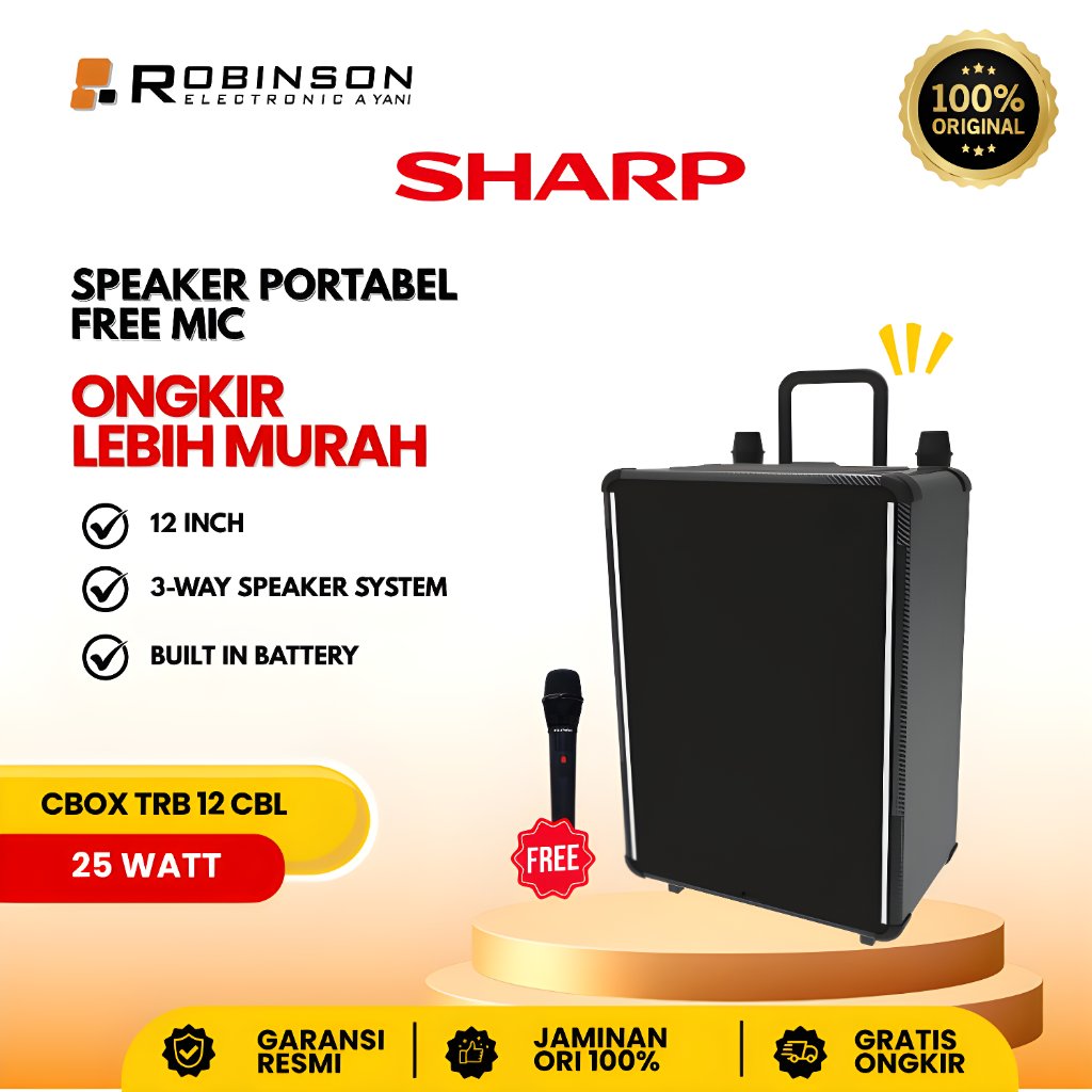 Speaker Bluetooth Sharp 12inch CBOX TR 12 CBL Garansi Resmi