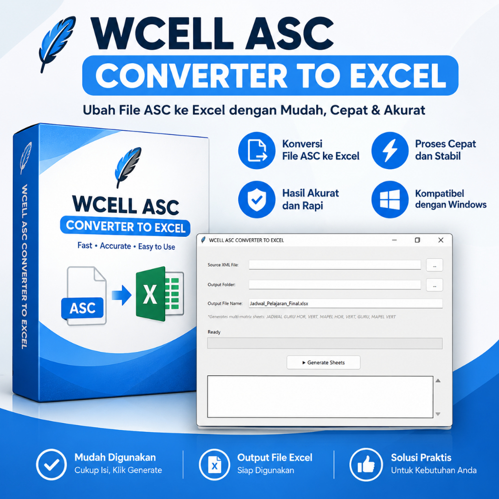 WCELL ASC Timetables Converter to Excel – Konversi File ASC Timetables ke Excel Otomatis via XML