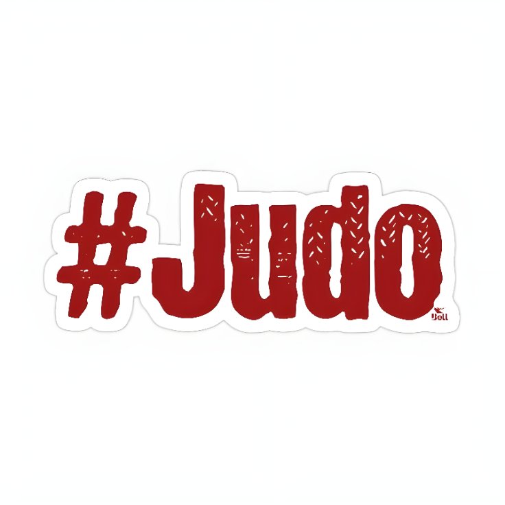 Stiker Beladiri Judo Hashtag Style Minimalist Red Text Bahan Vinyl Finishing Glossy Die Cut Presisi 