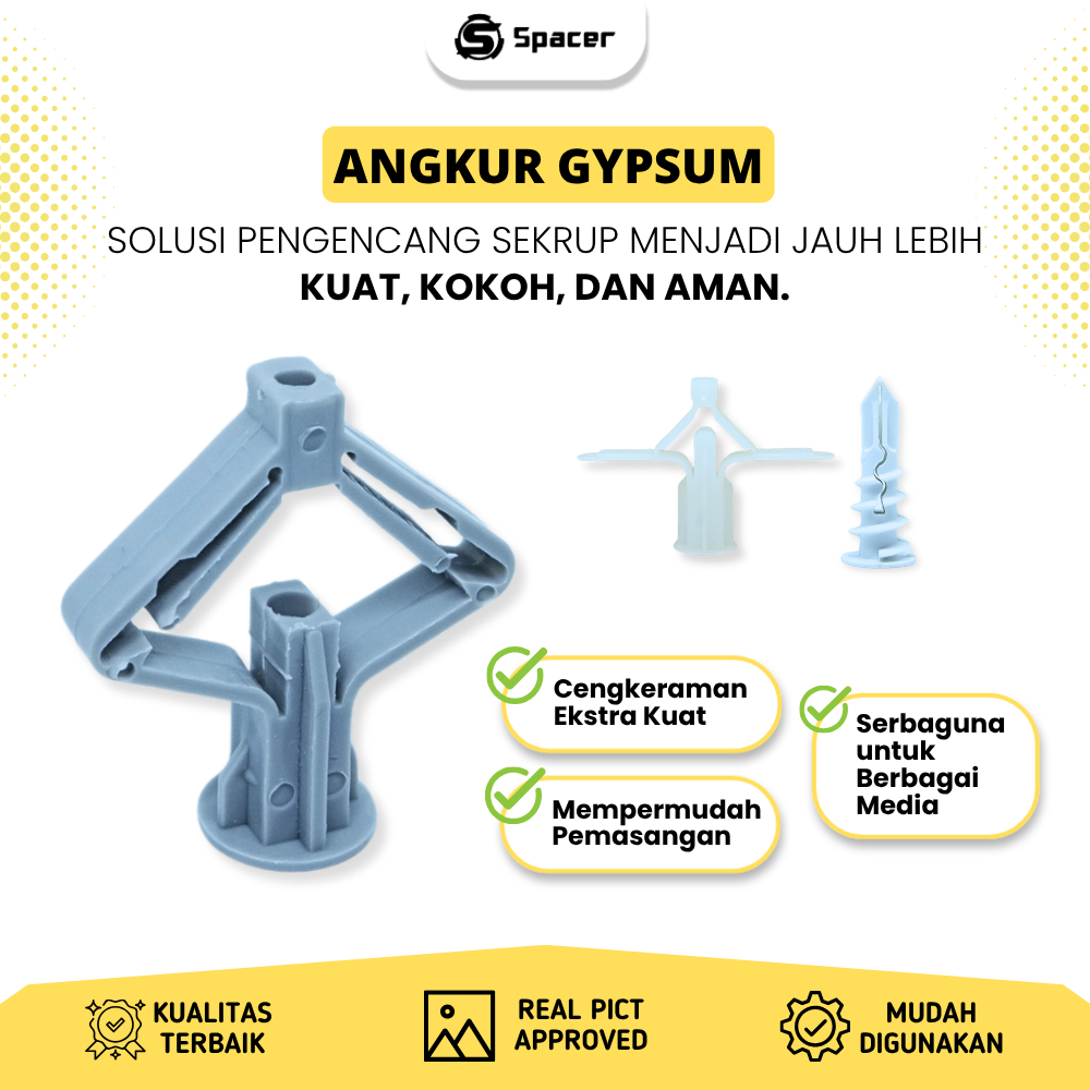 Angkur Gypsum Dinding Plafon Fischer Fisher Kupu Kupu Pesawat Sekrup SPACER