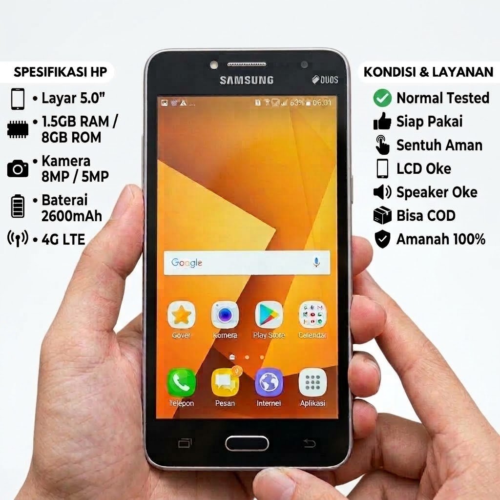 HP Murah Original HP Samsung Galaxy J2 Prime Original Bekas Siap Pakai Android Murah