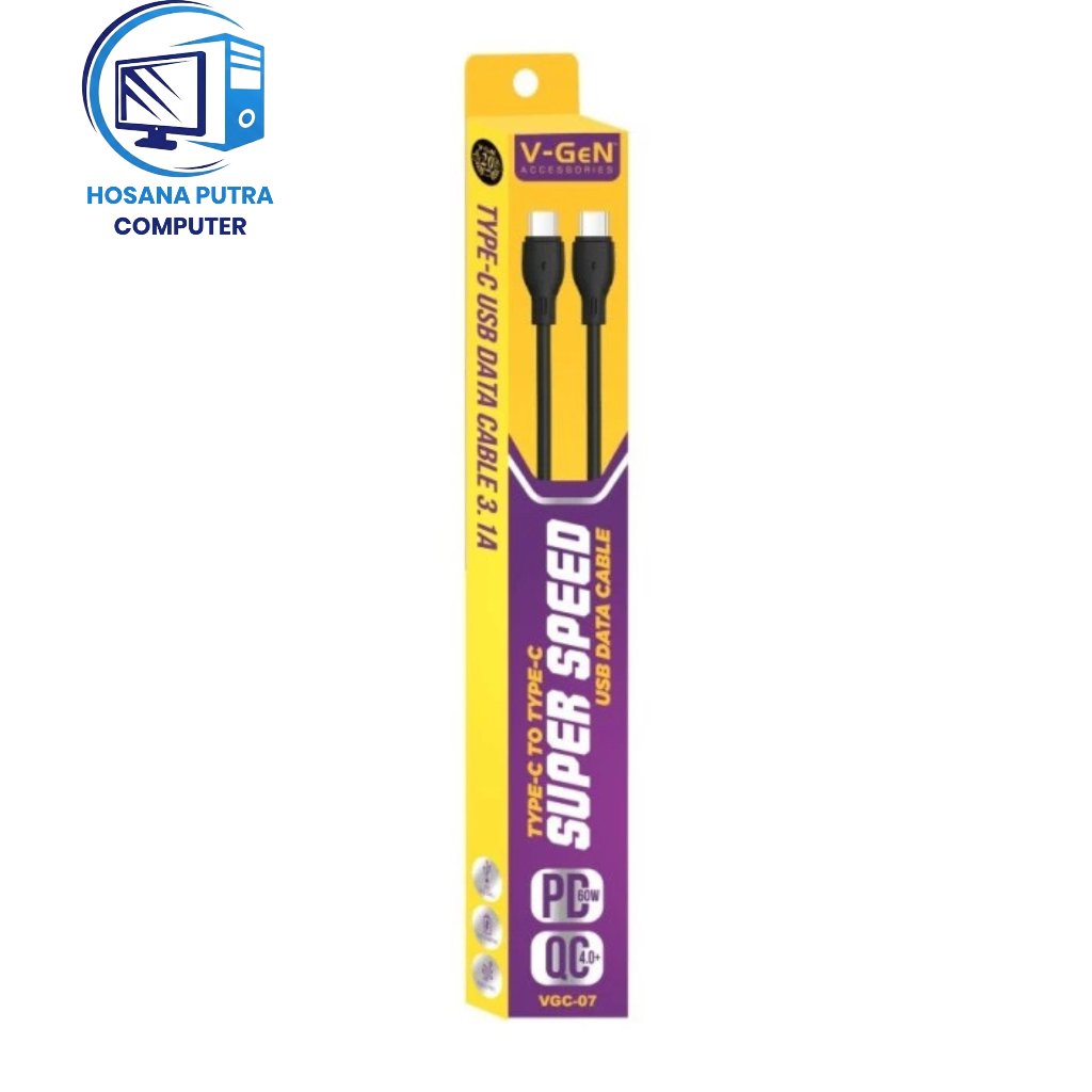 V-GEN V-GeN VGC-07 / VGC-08 Kabel Data Type C to Type C QC 4.0 60W 3.1A