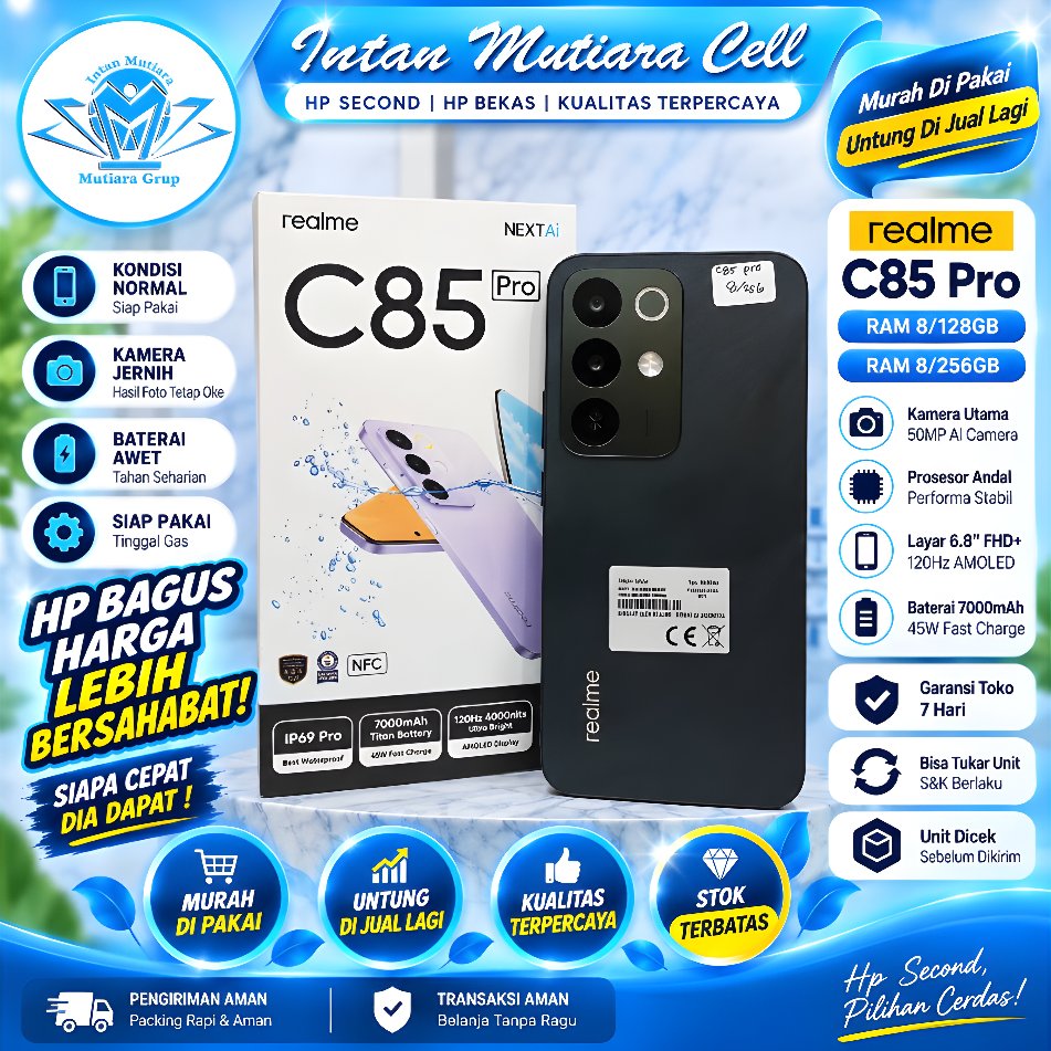 Realme C85 Pro Ram 8/128GB I Ram 8/256GB Second Original