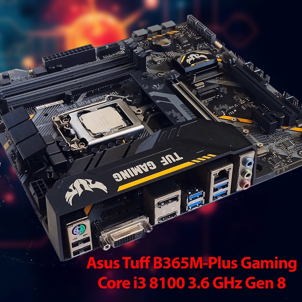 Paket Mobo Mainboard Asus Tuff B365M-Plus Gaming Procie Core i3 Gen 8