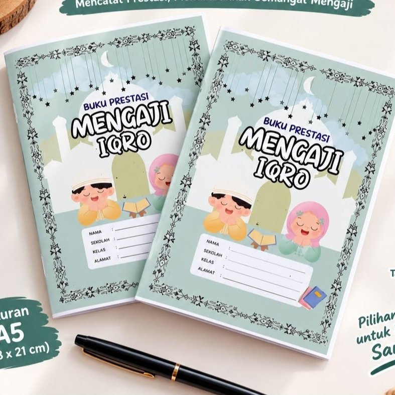 Buku Prestasi Mengaji IQRO SANTRI TK,TPQ,TPQ,RA,PAUD