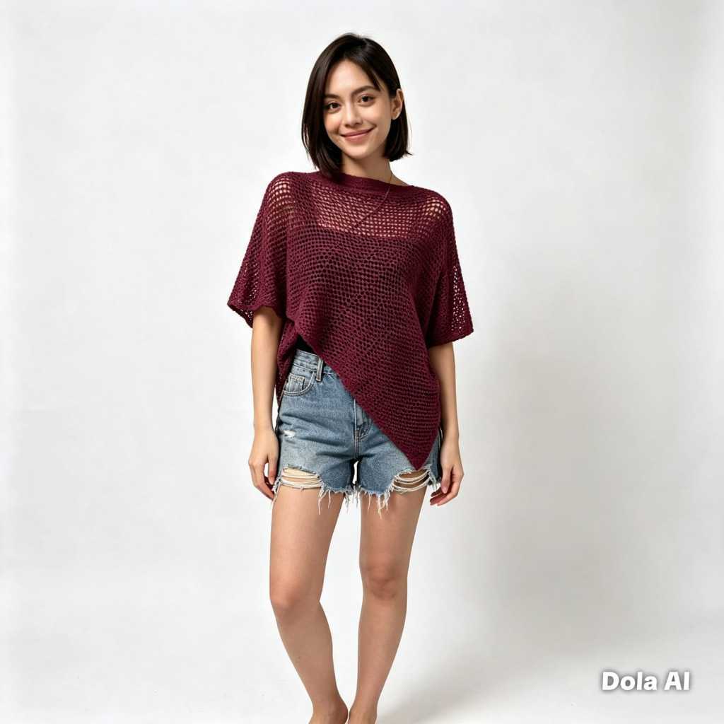 Aura Outer | Outer Poncho Jaring Rajut Bali