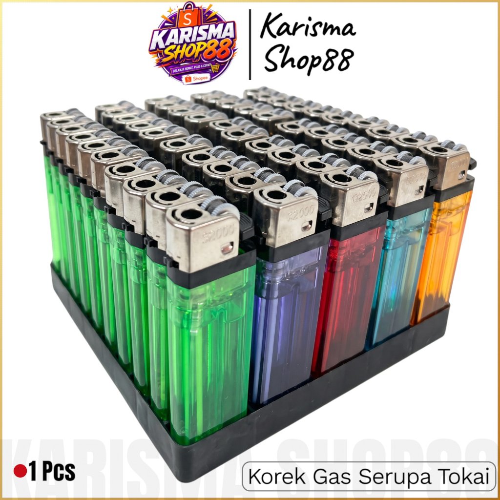 korek gas roda warna polos serupa TOKAI merk FOX / NEOLITE isi 1 pcs korek api mancis Lighter bengsi