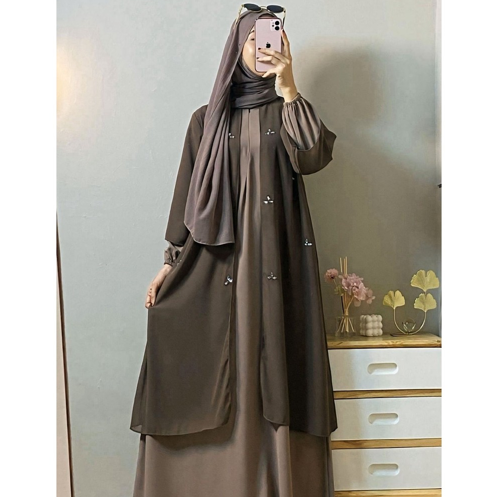 Sabrina Dress Gamis Wanita Dewasa Abaya Marwah Bahan Ceruty Premium Adem Lembut