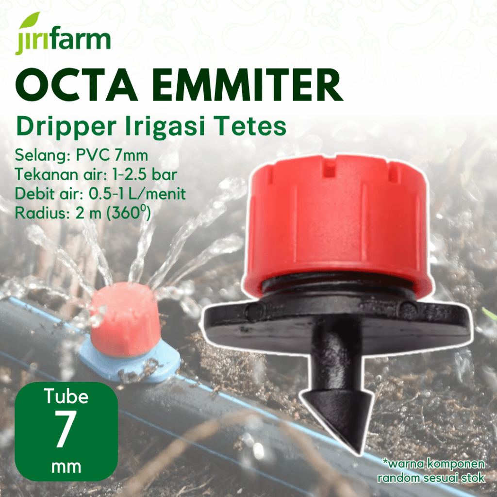 Jirifarm (09250) Adjustable Dripper/Octa Emitter (isi 10 pcs)