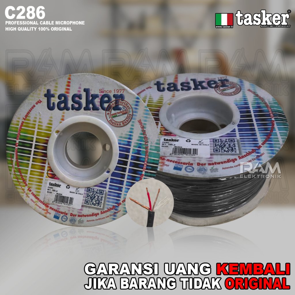 Kabel Head Kecil Microphone Mic Stereo Isi 3 TASKER C286 | C 286 Original Harga Eceran Meteran 1 Met