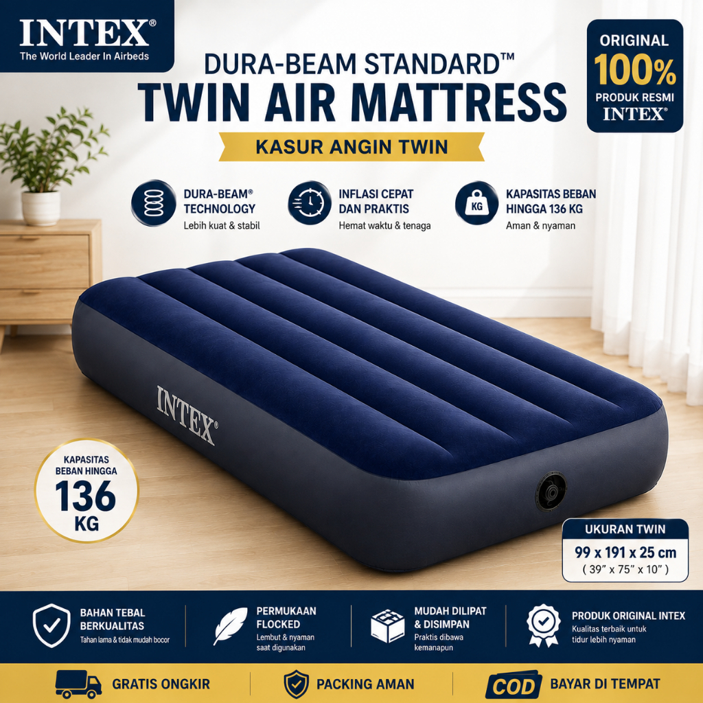 Kasur Angin Intex Original  Durabeam High Quality Fiber Tech