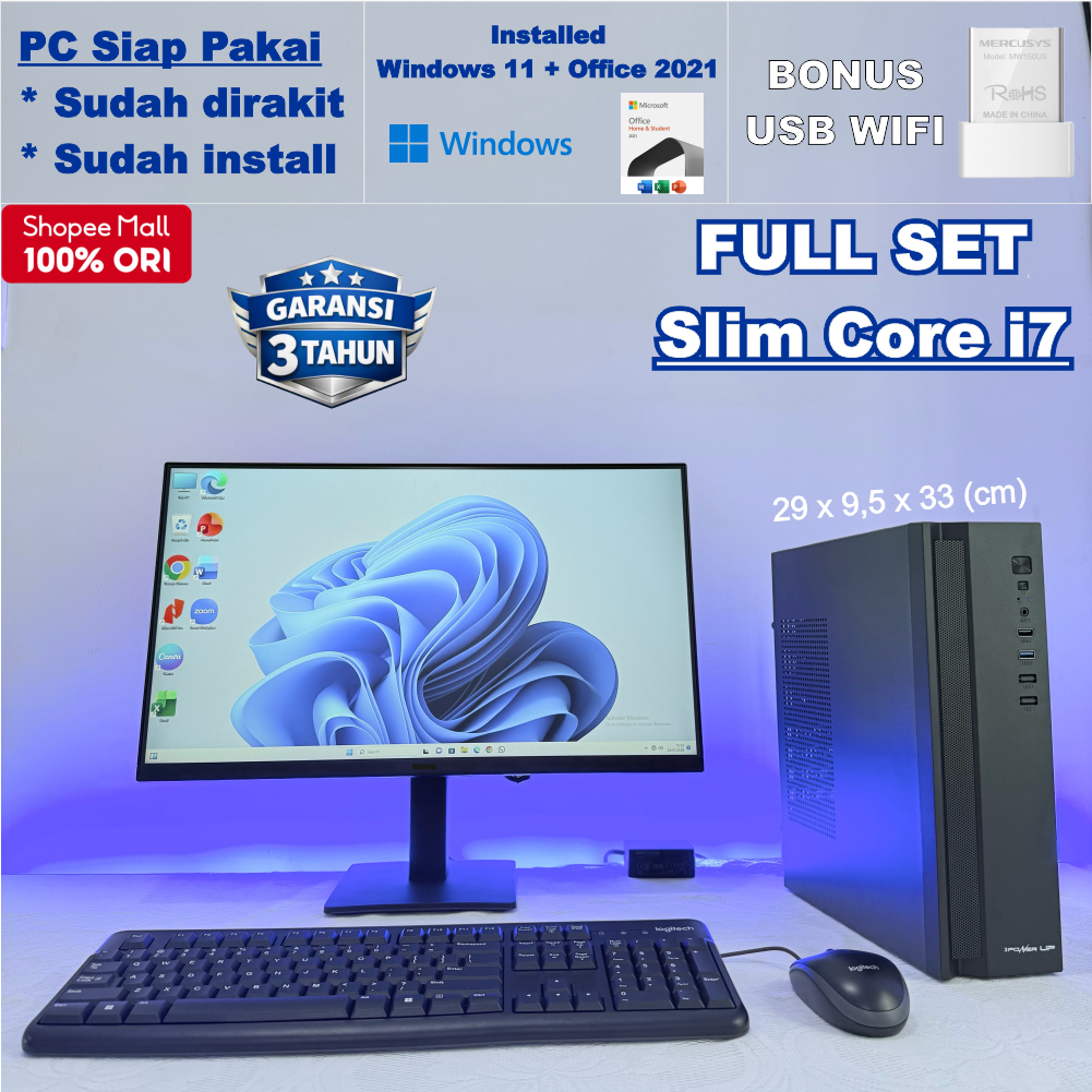 Full Set Slim PC Core i7 - CPU Komputer Rakitan