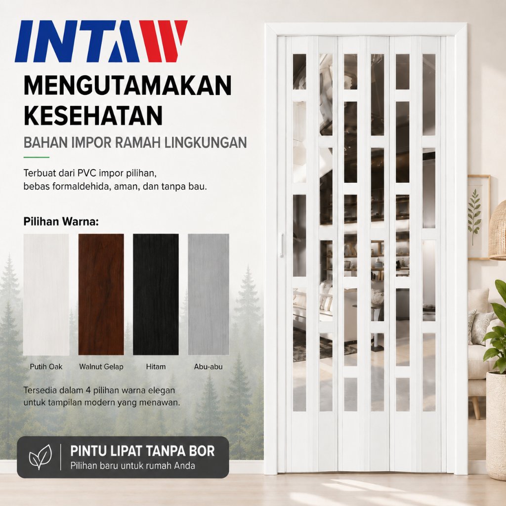 16 CUSTOM PINTU LIPAT PVC AIKESEN MOTIF KACA/FOLDING DOOR /FOLDING DOOR PINTU LIPAT PVC/FOLDING DOOR