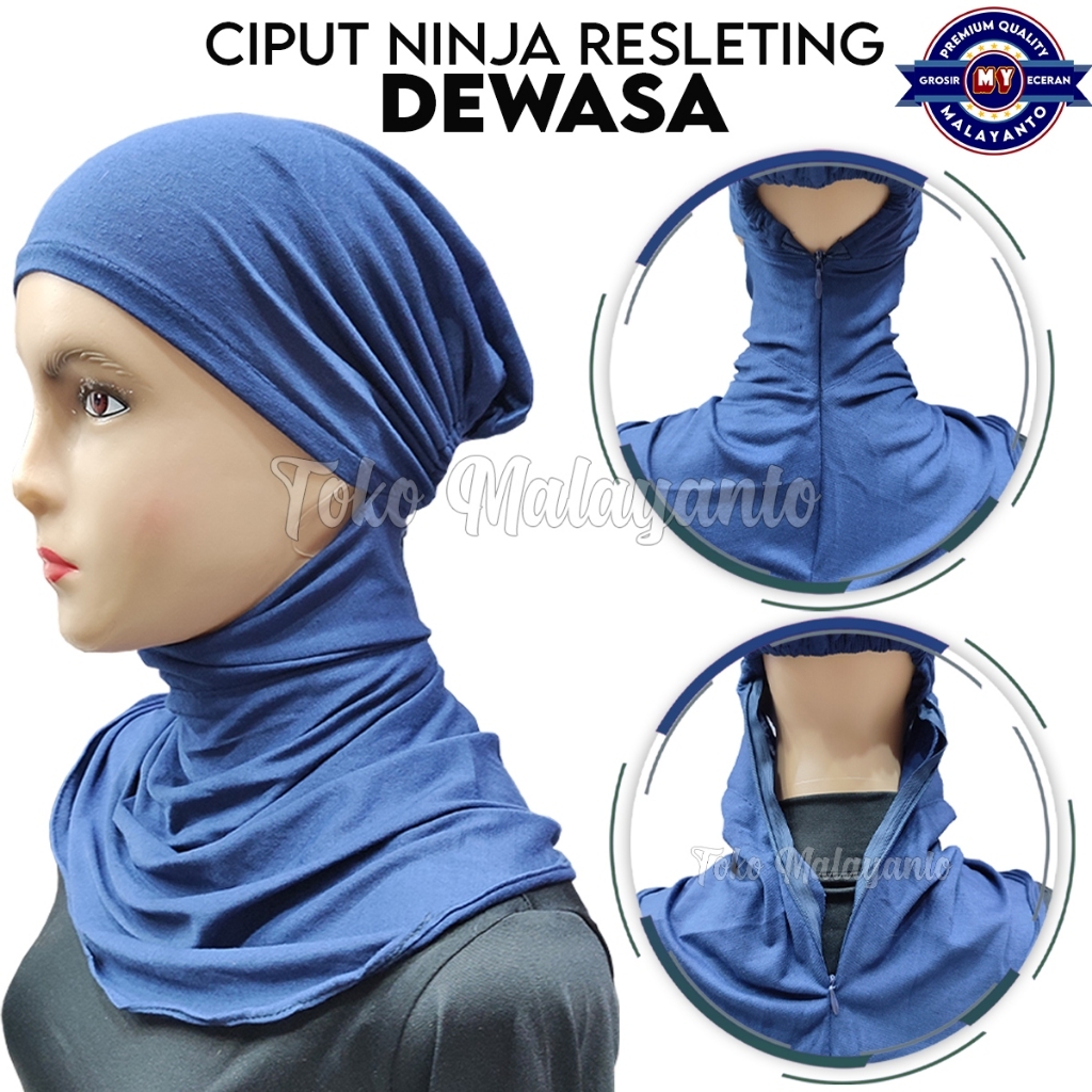 Ciput Ninja Resleting Dalaman Badana Kaos Cepol Hijab Muslim Turki Anti Budek Daleman Siput Jilbab I