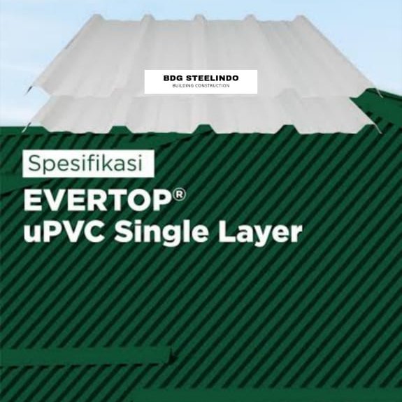 EVERTOP ( setara ALDERON RS 1000) ATAP UPVC SINGLE LAYER LEBAR 1 METER