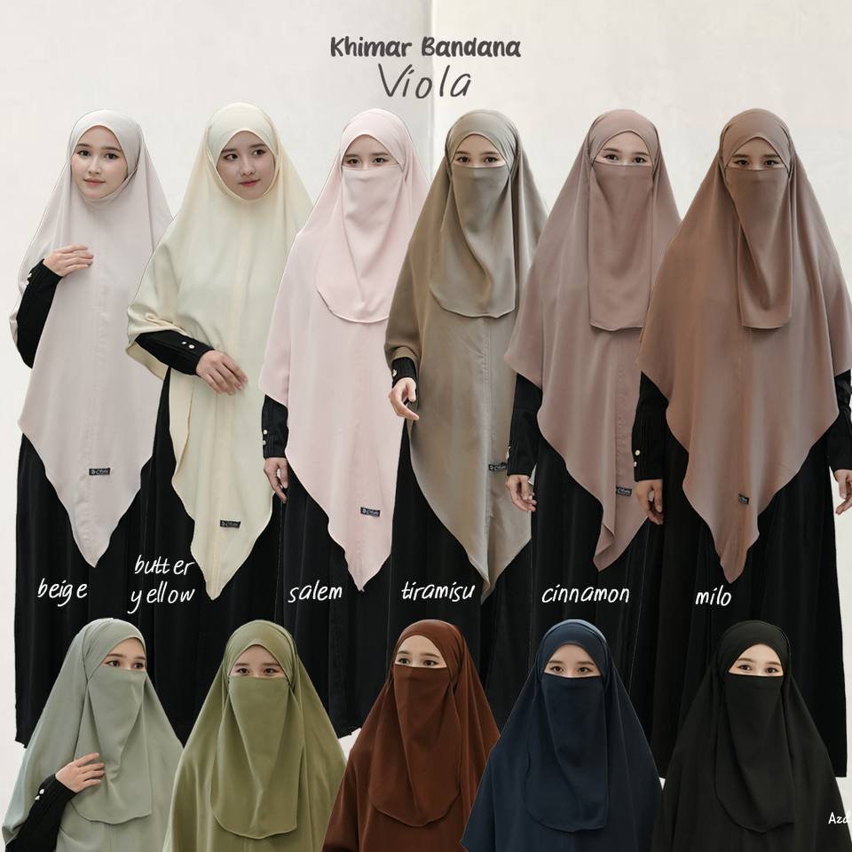 Khimar Bandana Viola by Azda Khiban Khimar Jilbab Kerudung Hijab Bandana Syari