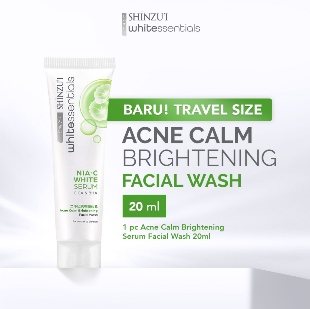 Shinzui Facial Wash WHITEssentials Acne Calm Brightening Facial Wash CICA 20 ml, Khusus CICA 80 ml F