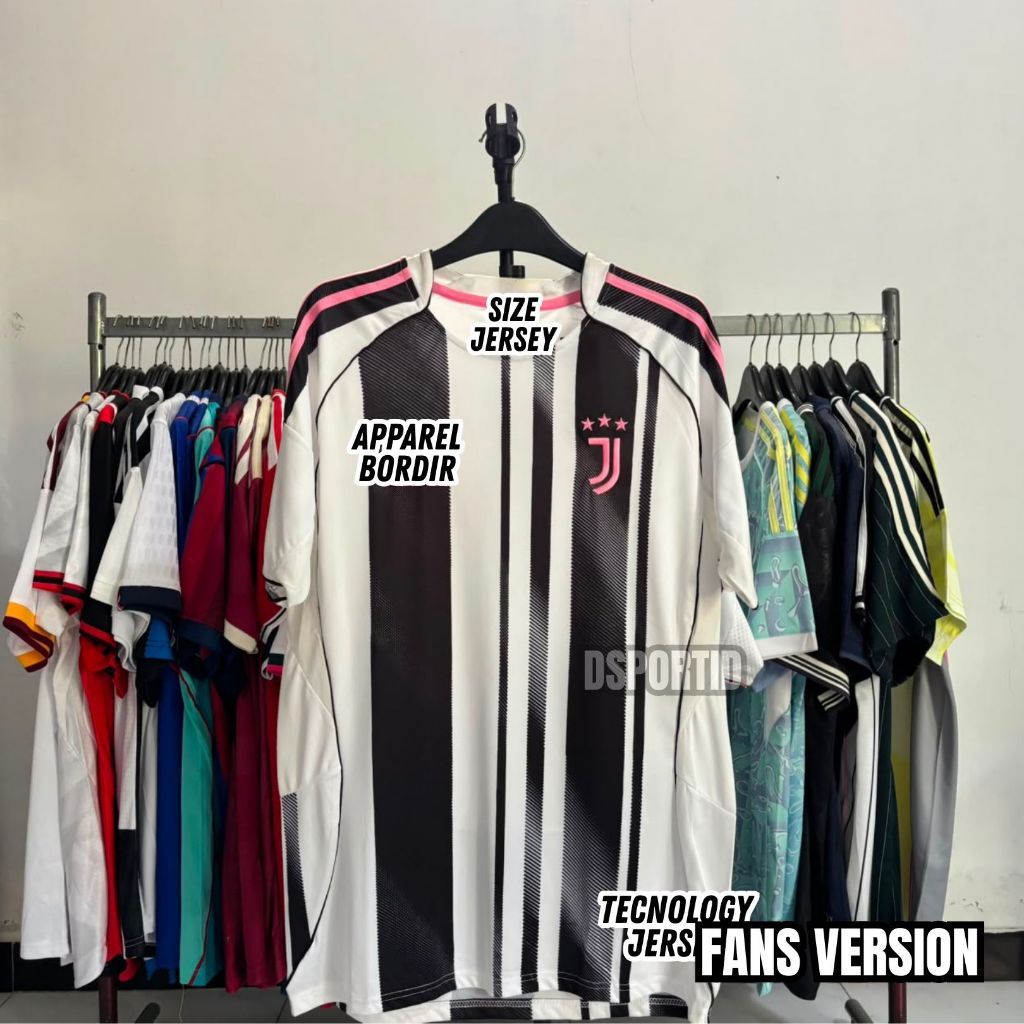 Fans Version Jersey Juventus Home 2025 2026 Baju Bola Dsport