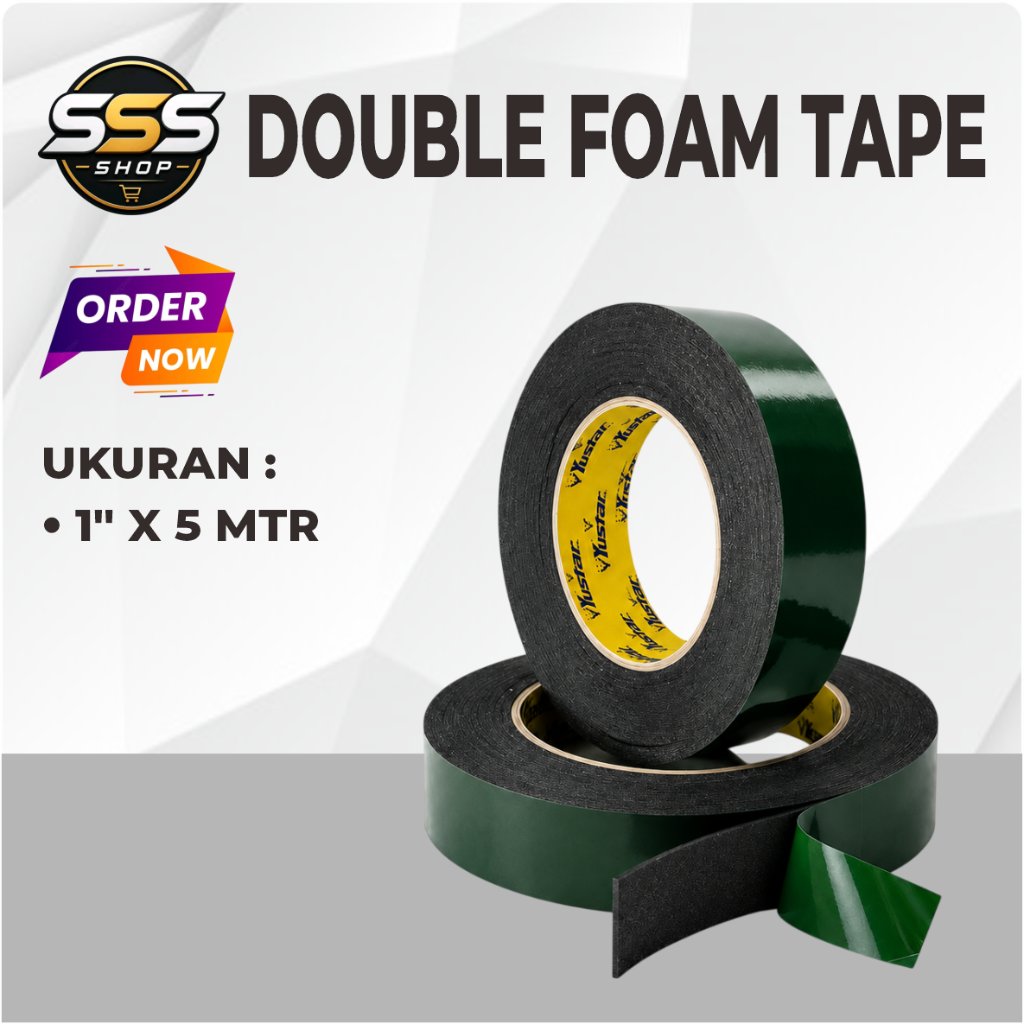 DOUBLE FOAM TAPE / DUBLE FOAM TAPE HIJAU TEBAL /  PEREKAT DOUBLE FOAM TAPE / ISOLASI TAPE DOUBLE FOA