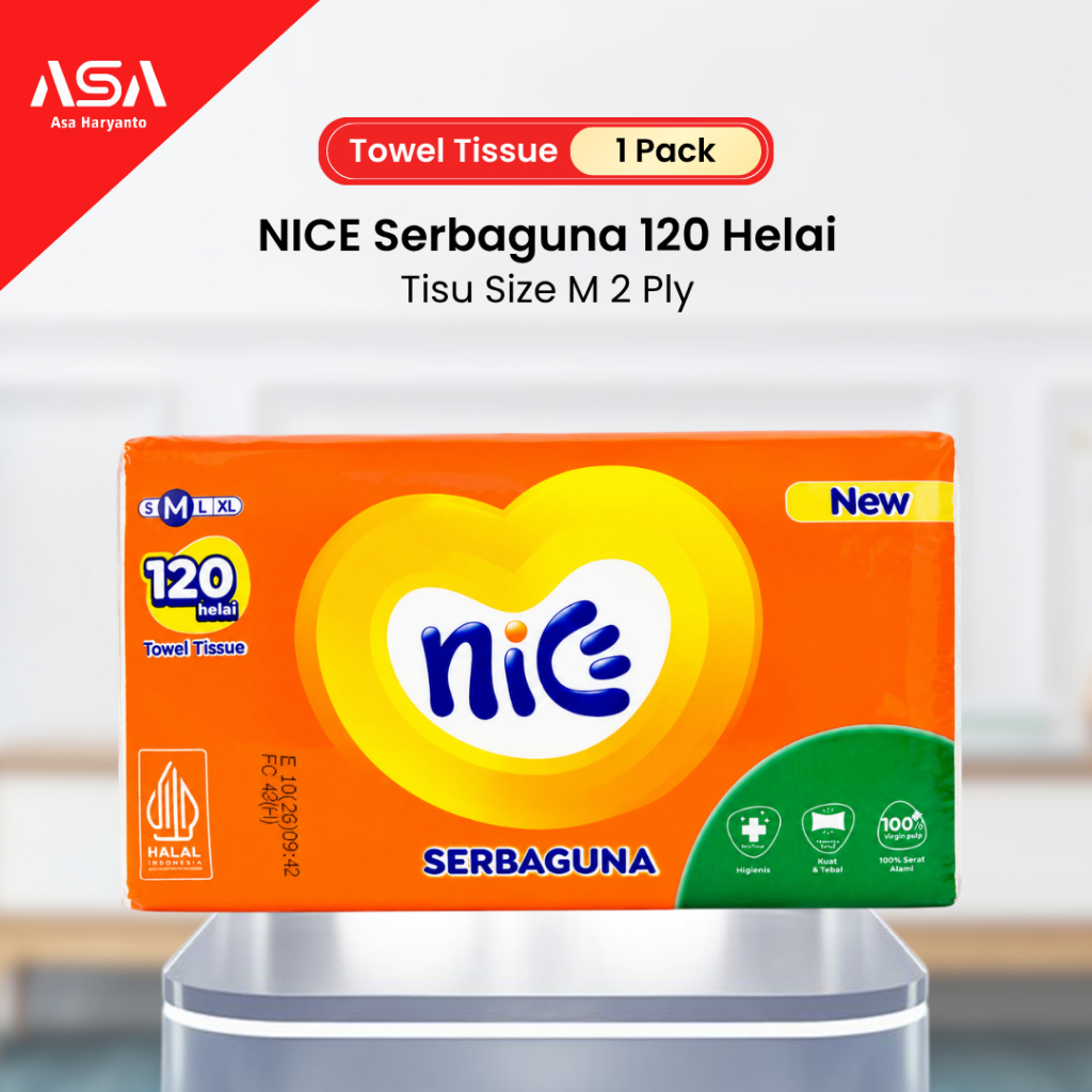 Tisu Tissue Towel NICE 120 Helai Size M 1 Ply - Tisu Serbaguna