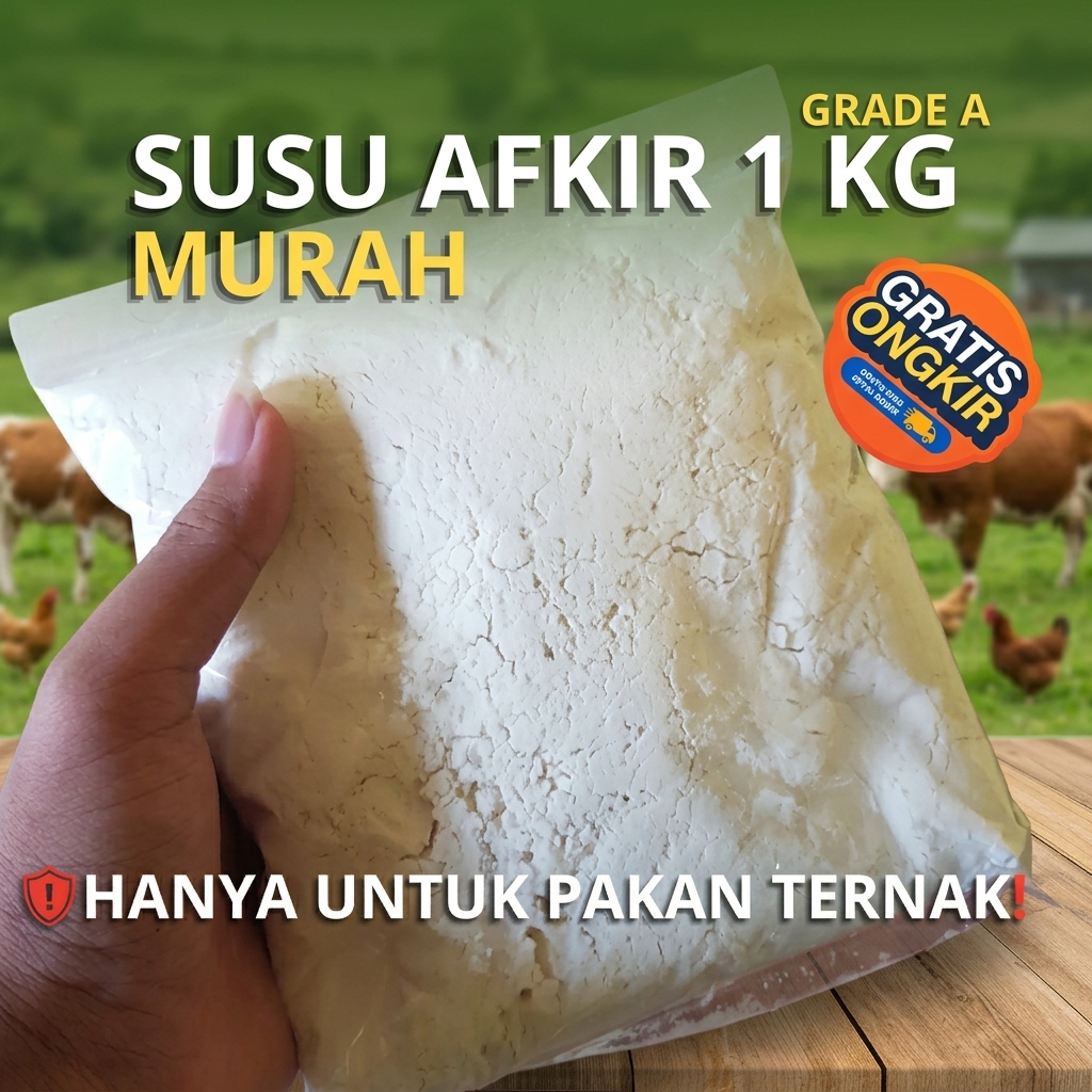 Susu Afkir 1kg Murah | Susu Afkir Bubuk Pakan Ternak | Protein Tinggi | Grade A | Sapi Kambing Ayam 