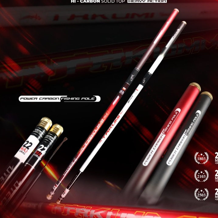 UTECATE TAKUMI | Solid Top Carbon Pole Rod | Joran Tegek Karbon | Heavy Action | SATUAN