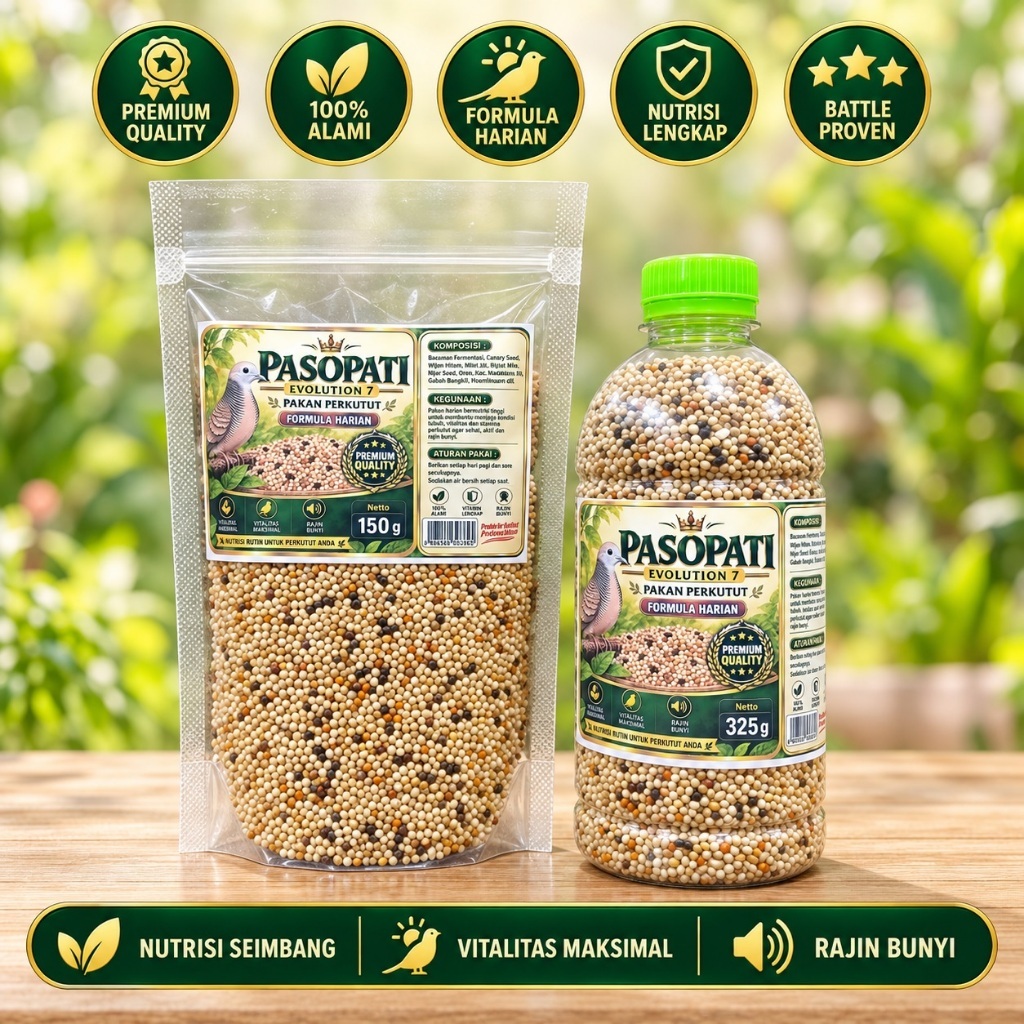 Pakan Perkutut Pasopati Evolution 7 -150g / 325g - Formula Harian - Nutrisi Seimbang